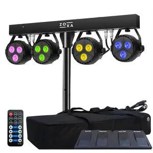 DJ Lights and Stage Lights with Stand | LED Par Gigbar with DMX, Sound-Activated Strobe Light for Parties | DJ Lighting Package, Heavy Duty Light Stand, Uplights for Events DJ Lights and Stage Lights with Stand | LED Par Gigbar with DMX, Sound-Activated Strobe Light for Parties | DJ Lighting Package, Heavy Duty Light Stand, Uplights for Events