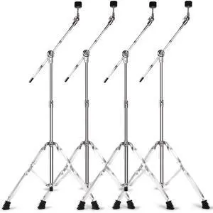 Boom Cymbal Stand for Mounting Crash, Ride, Splash Cymbals (4 Pack) | Adjustable Cymbal Stand for Drum Hardware Percussion Mount Holder Gear Splash Cymbals, Double Braced Legs with Rubber Feet Boom Cymbal Stand for Mounting Crash, Ride, Splash Cymbals (4 Pack) | Adjustable Cymbal Stand for Drum Hardware Percussion Mount Holder Gear Splash Cymbals, Double Braced Legs with Rubber Feet