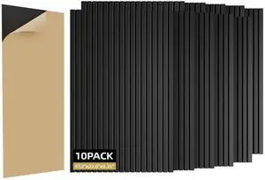 10 Pack Sound Proof Foam Panels for Walls 47.2"x23.6" Large Acoustic Panels Sound Absorbing, Self-Adhesive Soundproof Wall Panels for Home Studio, Office, Recording, Black (10 Pack Black) 10 Pack Sound Proof Foam Panels for Walls 47.2"x23.6" Large Acoustic Panels Sound Absorbing, Self-Adhesive Soundproof Wall Panels for Home Studio, Office, Recording, Black (10 Pack Black)