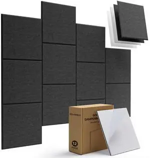 Mass Loaded Vinyl, 12-Pack Self-Adhesive Acoustic Panels Mass Loaded Vinyl, 12-Pack Self-Adhesive Acoustic Panels