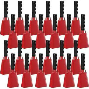 24 Pcs Cow Bell 9 '' Cheering Bell Cow Bells Noise Makers for Sporting Events Football Cowbell with Handle Loud Musical Instrument for Wedding School Classroom Alarm(red,9 '') 24 Pcs Cow Bell 9 '' Cheering Bell Cow Bells Noise Makers for Sporting Events Football Cowbell with Handle Loud Musical Instrument for Wedding School Classroom Alarm(red,9 '')