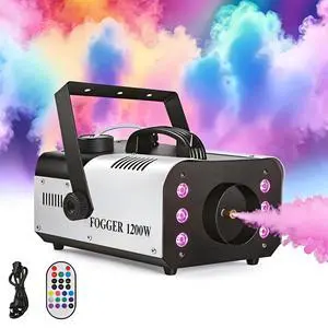 1200W Fog Machine, Halloween Smoke Machine with 14 Colors Lights & Wireless Remote Control, 6000CFM Haze Machine for Wedding, Party, Stage, Indoor, Outdoor 1200W Fog Machine, Halloween Smoke Machine with 14 Colors Lights & Wireless Remote Control, 6000CFM Haze Machine for Wedding, Party, Stage, Indoor, Outdoor