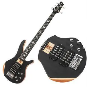 Bullfighter 5-String Electric Bass Guitar, Professional Natural Wood Bass Guitar with Natural Matte Finish, Simple Unpainted Aesthetic DB Bullfighter 5-String Electric Bass Guitar, Professional Natural Wood Bass Guitar with Natural Matte Finish, Simple Unpainted Aesthetic DB