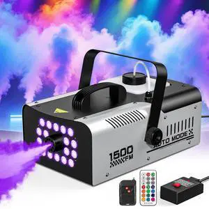 1500W Fog Machine Outdoor Indoor, Halloween Smoke Machine Fog 20000 CFM | 18 Lights, 13 Colors and Remote Controls for Party Stage Effect 1500W Fog Machine Outdoor Indoor, Halloween Smoke Machine Fog 20000 CFM | 18 Lights, 13 Colors and Remote Controls for Party Stage Effect