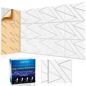 12 Pack Large Self-Adhesive Soundproof Wall Panels, 15.7 x 15.7 x 0.47 in Sound Proof Foam Panels for Walls, 1.2lb/ft³ High Density,Large Size Acoustic Panels, Sound Dampening Panels White 12 Pack Large Self-Adhesive Soundproof Wall Panels, 15.7 x 15.7 x 0.47 in Sound Proof Foam Panels for Walls, 1.2lb/ft³ High Density,Large Size Acoustic Panels, Sound Dampening Panels White
