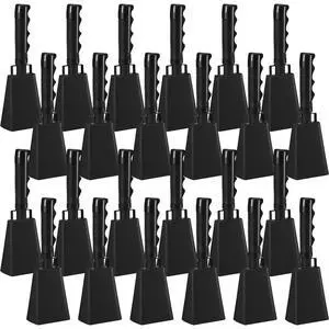 24 Pcs Cow Bell 9 '' Cheering Bell Cow Bells Noise Makers for Sporting Events Football Cowbell with Handle Loud Musical Instrument for Wedding School Classroom Alarm(black,9 '') 24 Pcs Cow Bell 9 '' Cheering Bell Cow Bells Noise Makers for Sporting Events Football Cowbell with Handle Loud Musical Instrument for Wedding School Classroom Alarm(black,9 '')
