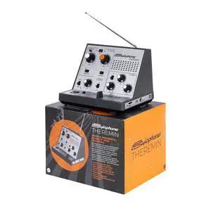 Theremin Award-Winning Portable Touch-Sensitive Synthesizer with Retro Analog Sound, Built-In Speaker, Delay & Vibrato Effects, Slider Control, Compact Battery-Powered Design Theremin Award-Winning Portable Touch-Sensitive Synthesizer with Retro Analog Sound, Built-In Speaker, Delay & Vibrato Effects, Slider Control, Compact Battery-Powered Design