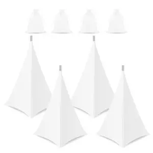 360 Degree DJ Speaker Stand Cover with Storage Bag 4 Pack, White | Cable Concealment, for Stage Gig, Wedding and Banquet Event, Tripod Skirt Skrim 360 Degree DJ Speaker Stand Cover with Storage Bag 4 Pack, White | Cable Concealment, for Stage Gig, Wedding and Banquet Event, Tripod Skirt Skrim