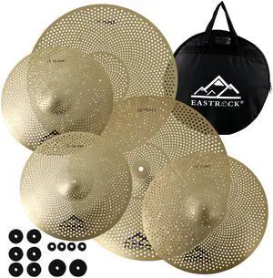 5 Pieces Low Volume Cymbal Pack with Cymbal Bag and Felts,Golden | Cymbals for Drum Set (14"Hi-hat+16"Crash+18"Crash+20"Ride) 5 Pieces Low Volume Cymbal Pack with Cymbal Bag and Felts,Golden | Cymbals for Drum Set (14"Hi-hat+16"Crash+18"Crash+20"Ride)