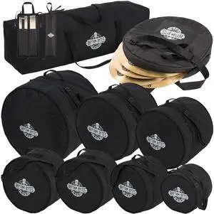 10-pieces Drum Cases, Professional Drum Bags set, Thick 10mm Padding, Cases for 10"/12"/13" Toms, 14" Floor Tom, 16" Floor Tom, 14" snare, 22" Kick, 46" hardware bag, 22" Cymbal Bag, Drumstick bag 10-pieces Drum Cases, Professional Drum Bags set, Thick 10mm Padding, Cases for 10"/12"/13" Toms, 14" Floor Tom, 16" Floor Tom, 14" snare, 22" Kick, 46" hardware bag, 22" Cymbal Bag, Drumstick bag