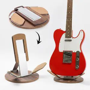 NordicStand Foldable Wooden Guitar Stand Universal Floor Stand for Acoustic, Electric, Bass & Ukulele | Portable, Foldable & Eco-Friendly (Walnut) NordicStand Foldable Wooden Guitar Stand Universal Floor Stand for Acoustic, Electric, Bass & Ukulele | Portable, Foldable & Eco-Friendly (Walnut)