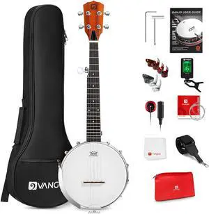 5 String Banjo 26 Inch, MINI Travel Banjo Beginner Kit with Remo Head, Open Back & Closed Solid Back with beginner Kit, Comfortable Carrying Bag 5 String Banjo 26 Inch, MINI Travel Banjo Beginner Kit with Remo Head, Open Back & Closed Solid Back with beginner Kit, Comfortable Carrying Bag
