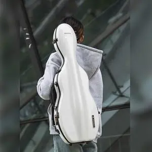 4/4 Full Size Violin Case - High-Strength Carbon Fiber Pear-Shaped Music Bag With Combination Lock and Extra Bag - White Violin Hard Case (VB-Random type-WhiteDot spot) 4/4 Full Size Violin Case - High-Strength Carbon Fiber Pear-Shaped Music Bag With Combination Lock and Extra Bag - White Violin Hard Case (VB-Random type-WhiteDot spot)