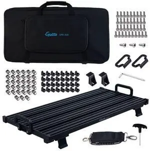 Guitar Pedalboard, Secure Clip-On Design Aluminum Alloy Pedal Board with Carry Bag, No Adhesive Needed for Effects Pedals, for Gigs and Rehearsals, GPB-03 Large Guitar Pedalboard, Secure Clip-On Design Aluminum Alloy Pedal Board with Carry Bag, No Adhesive Needed for Effects Pedals, for Gigs and Rehearsals, GPB-03 Large