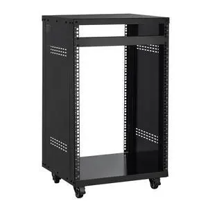 16U AV Rack, Recording Studio Rack Cabinet, Open Frame Server Rack with Locking Caster Wheels, Removable Side Panels & Vent Design for 19" Network, Audio, Video, IT & Network Equipment Mounting 16U AV Rack, Recording Studio Rack Cabinet, Open Frame Server Rack with Locking Caster Wheels, Removable Side Panels & Vent Design for 19" Network, Audio, Video, IT & Network Equipment Mounting