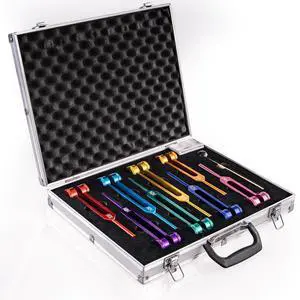 Chakra Tuning Forks Set, 7 Chakra and 1 Soul Purpose Weighted Tuning Forks Set for Healing, Sound Therapy, Chakra Tuning Fork Set with Tuning Fork Activator and Exquisite Gift Box Chakra Tuning Forks Set, 7 Chakra and 1 Soul Purpose Weighted Tuning Forks Set for Healing, Sound Therapy, Chakra Tuning Fork Set with Tuning Fork Activator and Exquisite Gift Box