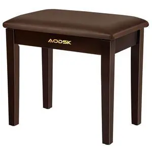 Piano Bench with Cushion,Solid Wood Keyboard Bench Piano Chair Piano Seat,Brown Piano Stool,13.21 x 21 x 18.2 Inches Piano Bench with Cushion,Solid Wood Keyboard Bench Piano Chair Piano Seat,Brown Piano Stool,13.21 x 21 x 18.2 Inches