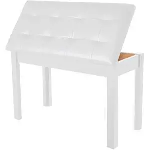 Piano Bench with Padded Cushion and Storage Compartment for Music Books,Solid Wood Keyboard Bench Duet Piano Bench,White Piano Stool,29.13''x12.99''x18.11 Inches Piano Bench with Padded Cushion and Storage Compartment for Music Books,Solid Wood Keyboard Bench Duet Piano Bench,White Piano Stool,29.13''x12.99''x18.11 Inches