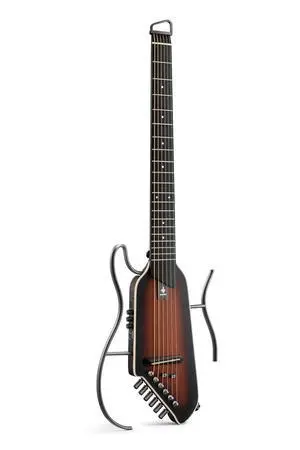 HUSH I EVO2 Acoustic Electric Travel Guitar Portable Headless Quiet Practice Guitar, Ultra-Light, Mahogany Body with Built-in Tuner, Detachable Stands & Headphone Jack - Sunburst HUSH I EVO2 Acoustic Electric Travel Guitar Portable Headless Quiet Practice Guitar, Ultra-Light, Mahogany Body with Built-in Tuner, Detachable Stands & Headphone Jack - Sunburst