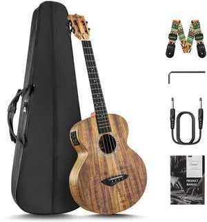 CB207 Acacia Baritone Acoustic Electric Ukulele with Truss Rod | 30 in Additional Strings, Padded Gig Bag, Strap and EQ cable CB207 Acacia Baritone Acoustic Electric Ukulele with Truss Rod | 30 in Additional Strings, Padded Gig Bag, Strap and EQ cable