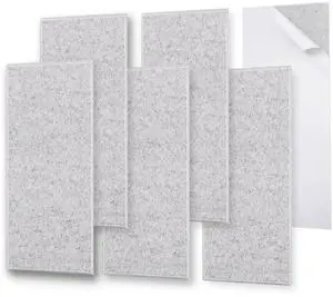 6 Pack Thickened Soundproof Wall Panels,15.75" X 31.5" X 0.47" High Density Beveled Edge Acoustic Panels, Sound Dampening Panels for Walls Bedroom Studio (Silver Grey) 6 Pack Thickened Soundproof Wall Panels,15.75" X 31.5" X 0.47" High Density Beveled Edge Acoustic Panels, Sound Dampening Panels for Walls Bedroom Studio (Silver Grey)