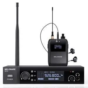 Wireless IEM System Auto Scan Stereo SD-2-1R | 50 Frequencies, 164 ft Range, 1 Bodypack Receiver, Earphones, Musicians, Bands, Studio Wireless IEM System Auto Scan Stereo SD-2-1R | 50 Frequencies, 164 ft Range, 1 Bodypack Receiver, Earphones, Musicians, Bands, Studio