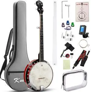 Banjo, 5 String Banjos with Remo Head Full Size 38 Inch Closed Back with Removable Resonator, Strings Pack, Finger Picks, Strap, Case, Tuner Set Accessories for Starter Adults Beginner Gift Banjo, 5 String Banjos with Remo Head Full Size 38 Inch Closed Back with Removable Resonator, Strings Pack, Finger Picks, Strap, Case, Tuner Set Accessories for Starter Adults Beginner Gift