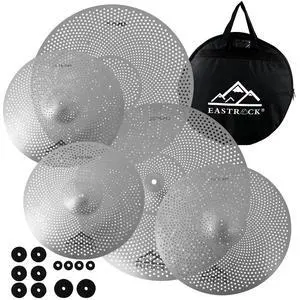 5 Pieces Low Volume Cymbal Pack with Cymbal Bag and Felts,Silver | Cymbals for Drum Set (14"Hi-hat+16"Crash+18"Crash+20"Ride) 5 Pieces Low Volume Cymbal Pack with Cymbal Bag and Felts,Silver | Cymbals for Drum Set (14"Hi-hat+16"Crash+18"Crash+20"Ride)