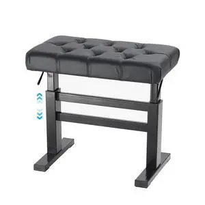 Hydraulic Lifting Piano Bench Height Adjustable Tufted | Keyboard Bench Heavy Duty Piano Stool with 23.62" x 14.17" PU Leather High-Density Sponge & Alloy Base, 2 Styles Hydraulic Lifting Piano Bench Height Adjustable Tufted | Keyboard Bench Heavy Duty Piano Stool with 23.62" x 14.17" PU Leather High-Density Sponge & Alloy Base, 2 Styles