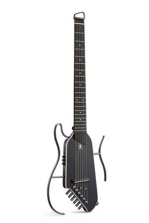 HUSH I EVO2 Acoustic Electric Travel Guitar Portable Headless Quiet Practice Guitar, Ultra-Light, Mahogany Body with Built-in Tuner, Detachable Stands & Headphone Jack - Black HUSH I EVO2 Acoustic Electric Travel Guitar Portable Headless Quiet Practice Guitar, Ultra-Light, Mahogany Body with Built-in Tuner, Detachable Stands & Headphone Jack - Black