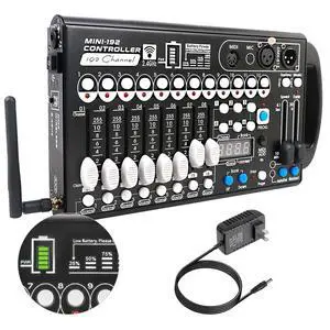 Battery DMX Controller Wireless with MIDI, DMX Board 512 Light Controller for Dj Lights, Dmx512 Lighting Console 192ch with Built-in Battery for Control Stage Light Battery DMX Controller Wireless with MIDI, DMX Board 512 Light Controller for Dj Lights, Dmx512 Lighting Console 192ch with Built-in Battery for Control Stage Light
