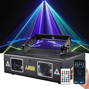 DJ Laser Light with App Control, 3D Animation Stage Laser Machine Projector, Support Custom Drawing, Text Playback, Personalized Program, DMX Music Sound & Remote Laser for Party, Disco, Club, Bar DJ Laser Light with App Control, 3D Animation Stage Laser Machine Projector, Support Custom Drawing, Text Playback, Personalized Program, DMX Music Sound & Remote Laser for Party, Disco, Club, Bar