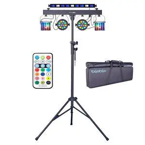 DJ Lights with Stand, 5 in 1 Party Lights DJ Disco Light for Parties Indoor, Sound Activated Mobile Stage Lighting System with DMX& Remote Control, Disco Ball Stage LED Par Light with Bag for Bar Gig DJ Lights with Stand, 5 in 1 Party Lights DJ Disco Light for Parties Indoor, Sound Activated Mobile Stage Lighting System with DMX& Remote Control, Disco Ball Stage LED Par Light with Bag for Bar Gig