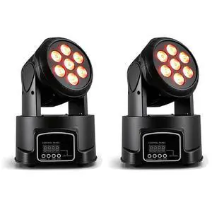 Moving Head Wash Light, 7x10W LED DMX DJ Stage Light | 12 Colors, Sound Activated, 540° Pan & 180° Tilt, Wash Effect Lighting for Weddings, Clubs, Concerts, Bars and Events Moving Head Wash Light, 7x10W LED DMX DJ Stage Light | 12 Colors, Sound Activated, 540° Pan & 180° Tilt, Wash Effect Lighting for Weddings, Clubs, Concerts, Bars and Events