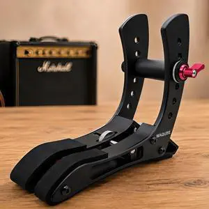 Electric Guitar Leg Rest, Aluminum Adjustable Ergonomic Support | Tool-free height and width adjustment fits 40-55 mm guitars; silicone and EVA pads protect contact points during seated play Electric Guitar Leg Rest, Aluminum Adjustable Ergonomic Support | Tool-free height and width adjustment fits 40-55 mm guitars; silicone and EVA pads protect contact points during seated play