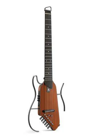 HUSH I EVO2 Acoustic Electric Travel Guitar Portable Headless Quiet Practice Guitar, Ultra-Light, Mahogany Body with Built-in Tuner, Detachable Stands & Headphone Jack - Natural HUSH I EVO2 Acoustic Electric Travel Guitar Portable Headless Quiet Practice Guitar, Ultra-Light, Mahogany Body with Built-in Tuner, Detachable Stands & Headphone Jack - Natural
