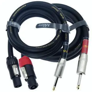 Speak on 2Pcs Professional Speakon to 1/4 Inch ts Speaker Cable for pa Jack Pair 12awg Gauge Male Audio Port Plug Amplifier Connection dj amp Heavy Duty bocina Cord Wire ft with Twist Lock(20 feet)ft Speak on 2Pcs Professional Speakon to 1/4 Inch ts Speaker Cable for pa Jack Pair 12awg Gauge Male Audio Port Plug Amplifier Connection dj amp Heavy Duty bocina Cord Wire ft with Twist Lock(20 feet)ft