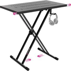 Expandable DJ Table Stand Portable Audio Mixer Stand - DJ Stand for Laptop & Controller - Midi Keyboard Stand & Synth Stand - DJ Booth Portable X Style Keyboard Stand & Tabletop DJ Desk Expandable DJ Table Stand Portable Audio Mixer Stand - DJ Stand for Laptop & Controller - Midi Keyboard Stand & Synth Stand - DJ Booth Portable X Style Keyboard Stand & Tabletop DJ Desk