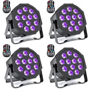 Rechargeable Par Lights Uplights RGBWA+UV 6-in-1 LED Battery Powered Stage Lights with Remote & DMX Control, Sound Activated for Festivals, Weddings, Bars, Churches, DJ Rechargeable Par Lights Uplights RGBWA+UV 6-in-1 LED Battery Powered Stage Lights with Remote & DMX Control, Sound Activated for Festivals, Weddings, Bars, Churches, DJ