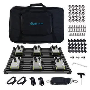 Guitar Pedalboard, Secure Clip-On Design Aluminum Alloy Pedal Board with Carry Bag, No Adhesive Needed for Effects Pedals, for Gigs and Rehearsals, GPB-02 Medium Guitar Pedalboard, Secure Clip-On Design Aluminum Alloy Pedal Board with Carry Bag, No Adhesive Needed for Effects Pedals, for Gigs and Rehearsals, GPB-02 Medium