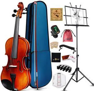 Aileen Solid Wood Violin 4/4 Full Size for Adults Beginners, Fiddle Set for Kids Students Starters Age 12+ Aileen Solid Wood Violin 4/4 Full Size for Adults Beginners, Fiddle Set for Kids Students Starters Age 12+
