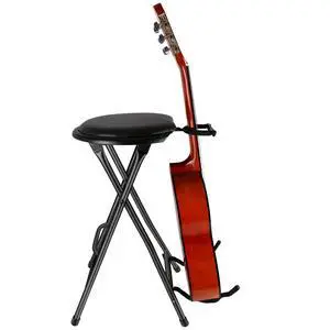 Portable Guitar Stool with Guitar Stand Folding Guitar Chair with Cushioned Seat and Rubber Feet Guitar Stools for Adults for Home Studio, Rehearsal Room, Performance Stage, Teaching Portable Guitar Stool with Guitar Stand Folding Guitar Chair with Cushioned Seat and Rubber Feet Guitar Stools for Adults for Home Studio, Rehearsal Room, Performance Stage, Teaching