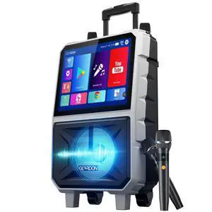 15.6" Full HD Touch Screen Karaoke Machine for Adults | Karaoke System, Lyrics Display, WiFi YouTube Video Playback, 2 Wireless Mics, Portable Bluetooth Speaker for Outdoor Party 15.6" Full HD Touch Screen Karaoke Machine for Adults | Karaoke System, Lyrics Display, WiFi YouTube Video Playback, 2 Wireless Mics, Portable Bluetooth Speaker for Outdoor Party