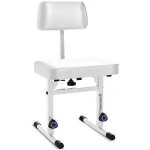 White Adjustable Piano Bench with Backrest Music Keyboard Bench Seat for Digital & Electric Pianos - Musicians Stylish Seating, Comfortable, Sturdy, Padded Cushion - Piano Stool Chair White Adjustable Piano Bench with Backrest Music Keyboard Bench Seat for Digital & Electric Pianos - Musicians Stylish Seating, Comfortable, Sturdy, Padded Cushion - Piano Stool Chair