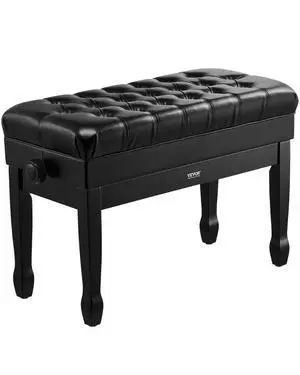 Piano Bench, 29.5" x 14" x 20.3", Duet Keyboard Piano Chair with 20.3"-23.4 Adjustable Height, Padded Cushion, Storage Compartment for Music Books, Wooden Piano Stool Seat, for Vanity, Bedroom Piano Bench, 29.5" x 14" x 20.3", Duet Keyboard Piano Chair with 20.3"-23.4 Adjustable Height, Padded Cushion, Storage Compartment for Music Books, Wooden Piano Stool Seat, for Vanity, Bedroom