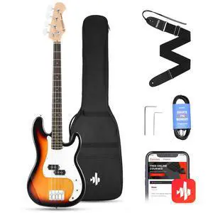 Electric Bass Guitar 4 Strings Full-Size Standard Bass PB-Style Beginner Kit Sunburst for Starter with Free Online Lesson Gig Bag Guitar Strap and Guitar Cable, DPB-510S Electric Bass Guitar 4 Strings Full-Size Standard Bass PB-Style Beginner Kit Sunburst for Starter with Free Online Lesson Gig Bag Guitar Strap and Guitar Cable, DPB-510S