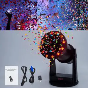 12LED Confetti Launcher, 1500W High-Power Fan, Remote Control, 8-10m Blowing Height 12LED Confetti Launcher, 1500W High-Power Fan, Remote Control, 8-10m Blowing Height