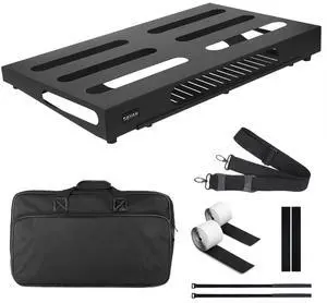 22" x 12.5" Guitar Pedal Board with Power Supply Tray | Includes Carry Case & Mounting Tapes, Power Supply Storage, Steel Material 22" x 12.5" Guitar Pedal Board with Power Supply Tray | Includes Carry Case & Mounting Tapes, Power Supply Storage, Steel Material