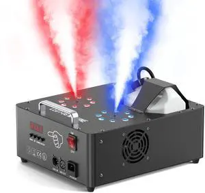 2000W Professional Fog Machine Dual Nozzle with 16 RGB LED, DMX Control Adjustable Smoke Direction, 2.5L Tank LCD Display 30000CFM for Halloween Christmas Stage DJ Party Club Events 2000W Professional Fog Machine Dual Nozzle with 16 RGB LED, DMX Control Adjustable Smoke Direction, 2.5L Tank LCD Display 30000CFM for Halloween Christmas Stage DJ Party Club Events