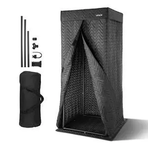 Portable Vocal Booth, 6.56 ft Height, Portable Recording Studio with Travel Bag, Mobile Tablet Stand, Thickened Soundproofing, Sound Isolation Booth for Echo-Free Vocals, Podcasts, Voiceovers Portable Vocal Booth, 6.56 ft Height, Portable Recording Studio with Travel Bag, Mobile Tablet Stand, Thickened Soundproofing, Sound Isolation Booth for Echo-Free Vocals, Podcasts, Voiceovers
